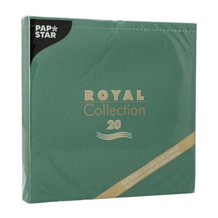 Салфетка 3сл 40х40см ROYAL Collection темно-зеленая, 20шт