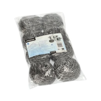 Мочалка для посуды металлическая Ø7.5x6см Pap Star, 8шт