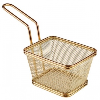 Корзинка для фритюра и сервировки 10x8.5x(h)6.5см золото