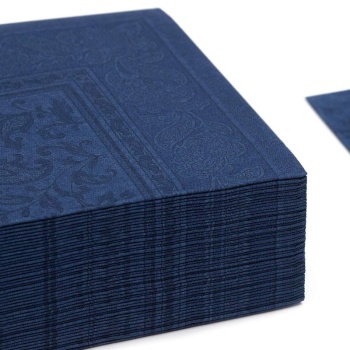 Салфетка 40x40см ROYAL Collection Ornaments темно-синяя, 50шт