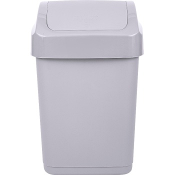 Контейнер для мусора 12л с крышкой-маятником Step серый Plast Team