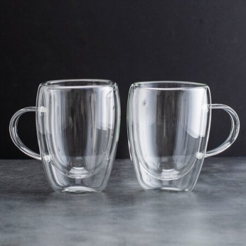Кружка необжигающая 350мл термостойкое стекло, 2шт