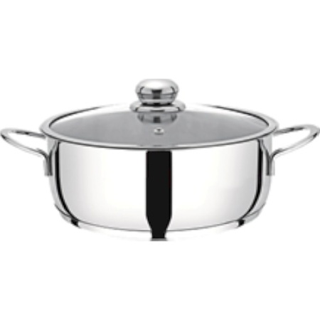 Кастрюля глубокая с крышкой и 2-мя ручками 24см FIRST