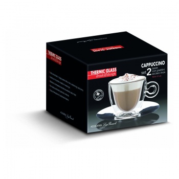 Набор чашек 165мл с блюдцами CAPPUCCINO Thermic Glass, 2шт