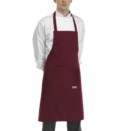 Фартук с нагрудником и карманом - цвет Bordeaux - 65% полиэстер, 35% хлопок