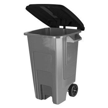 Бак для мусора 100л с крышкой на колесах Plast Team