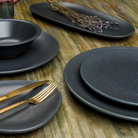 Блюдо, тарелка прямоугольная 34x16см GRAPHITE Vago