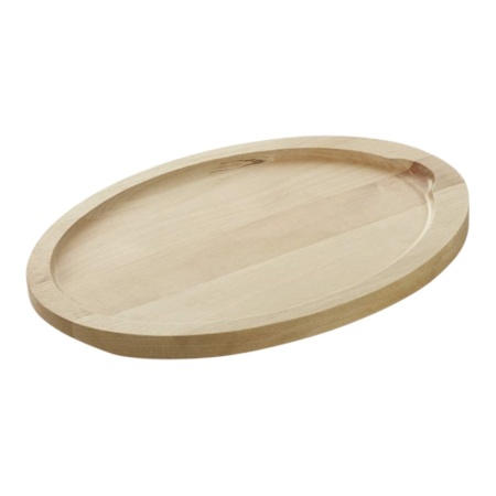 Сковорода 24x17x2см чугун WAS с ручкой на деревянной подставке