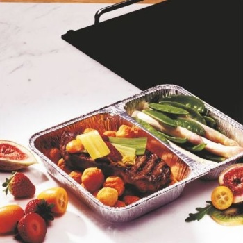 Емкость из фольги 0.83л с крышкой 22.7x17.7см алюминий, 50шт