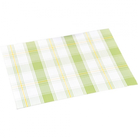Салфетка под посуду 43x29x1см зеленая клетка