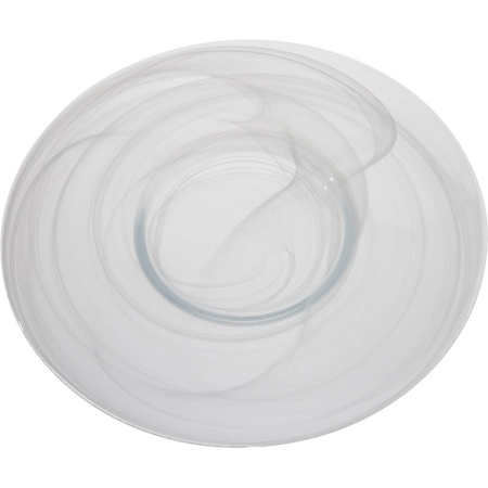 Блюдо стеклянное Ø28см Gusto белый дым