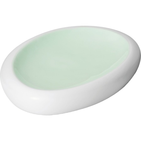 Тарелка овальная 26.5x17.5x(h)4.5см NINFA бело-аквамариновая