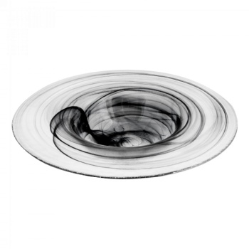 Блюдо для пасты Ø25x(h)4.5см Gusto стеклянное черный дым