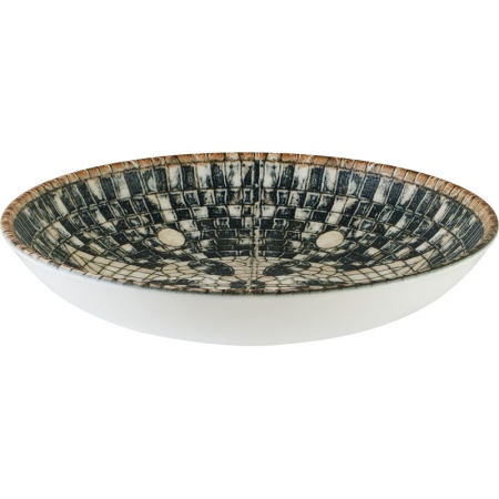 Тарелка глубокая Ø23см 1000мл MESOPOTAMIA MOSAIC Black Bloom