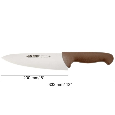 Нож поварской 20см шеф-нож 2900 коричневый