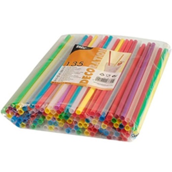 Соломка Ø8мм 25см прямая разноцветная, 135шт