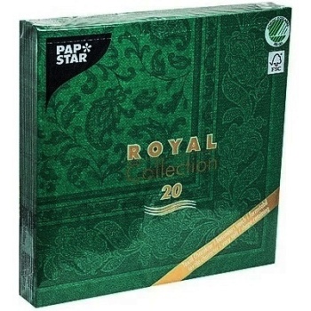 Салфетка 40x40см ROYAL Collection Ornaments темно-зеленая, 20шт