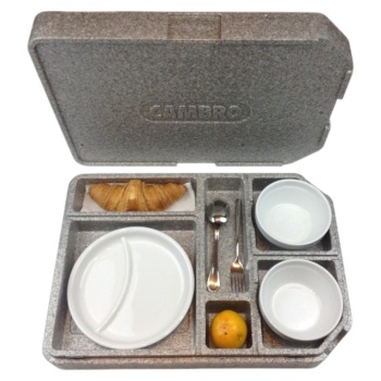 Термоподнос с посудой 53x37x11.8см GoBox Cambro серый