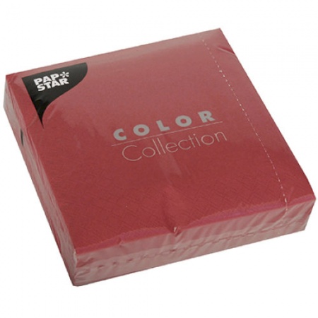 Салфетка 3сл 33x33см COLOR Collection бордовая, 50шт