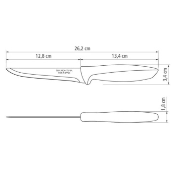 Нож обвалочный 12.8см PLENUS серый