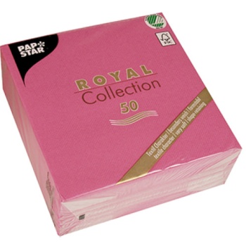 Салфетка 1/4 33x33см ROYAL Collection фуксия, 50шт