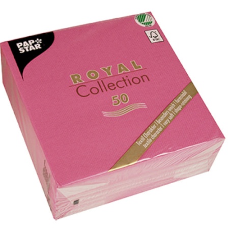 Салфетка 1/4 33x33см ROYAL Collection фуксия, 50шт