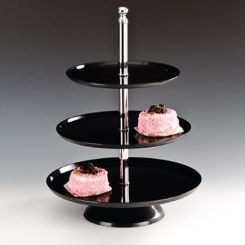 Подставка для пирожных 3-х ярусная 25/30/35x(h)50см черная – Alkan
