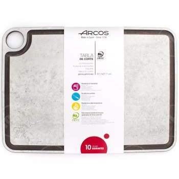 Доска разделочная 38x28см с желобом Arcos мраморного цвета