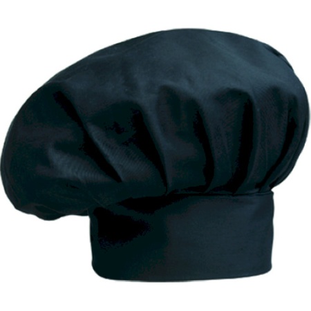 Шапка повара, колпак Egochef черный - 65% полиэстер, 35% хлопок - размер универсальный