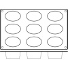 Форма 'Овал' 9 выемок 65x40x(h)35мм HappyFlex