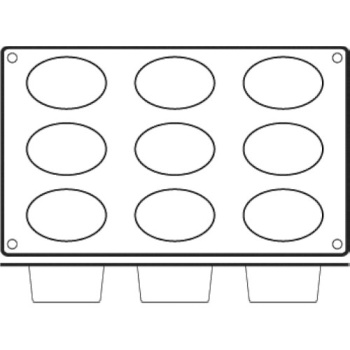 Форма 'Овал' 9 выемок 65x40x(h)35мм HappyFlex