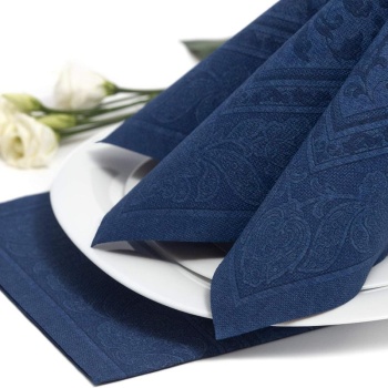 Салфетка 40x40см ROYAL Collection Ornaments темно-синяя, 50шт