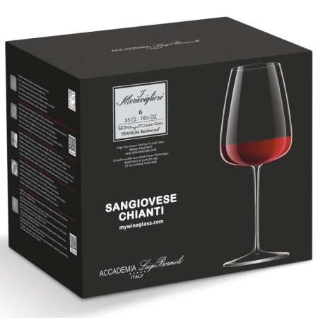 Набор бокалов для вина 550мл I MERAVIGLIOSI Sangiovese-Chianti, 6шт