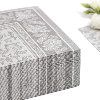 Салфетка 40x40см ROYAL Collection Ornaments серая, 50шт