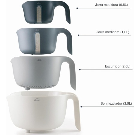 Набор из 4 предметов PRACTIC – 3 миски и дуршлаг