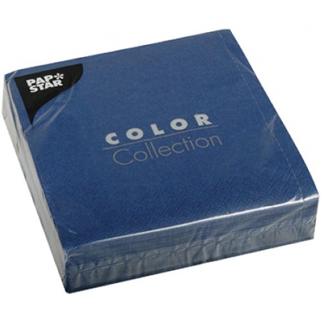 Салфетка 1сл 33x33см COLOR Collection синяя, 50шт
