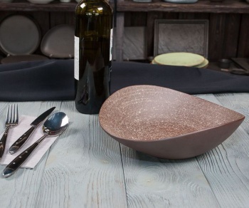 Блюдо, салатник 800мл 24.5x21.5x8см Brown TAIGA Untouched