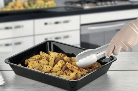 Щипцы сервировочные фестончатые GSM-01BL черные GastroPlast