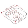 Емкость квадратная для запекания APPOLIA 21см 1.1л RED