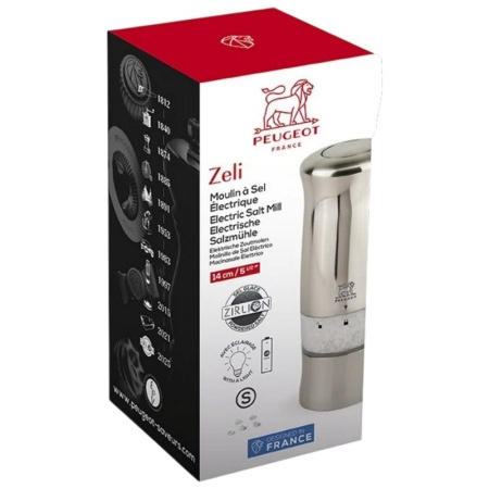 Электрическая мельница для соли ZELI Stainless Steel 14см – Zirlion