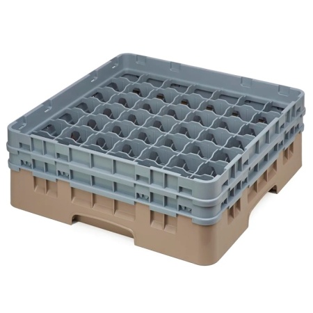 Кассета Camrack на 49 ячеек для мойки и хранения бокалов Ø6.2x13.3см Cambro бежевый