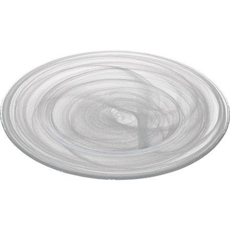 Блюдо стеклянное Ø28см Estonia белый дым