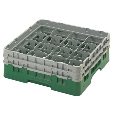 Кассета Camrack на 16 ячеек для мойки и хранения бокалов Ø11.11x13.3см Cambro зеленый