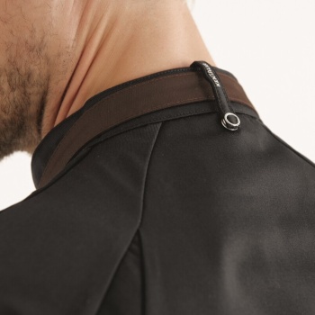 Китель повара/официанта - модель 23501 - цвет черный - 65% полиэстер, 35% хлопок - 245 г/м2