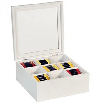 Коробка для чая 22x22x9см белая Kesper