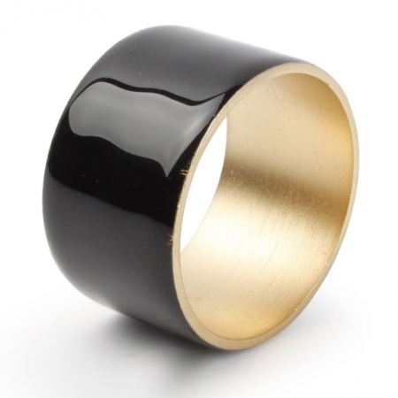 Набор колец для салфеток Ø5см CENTRO black/gold, 4шт