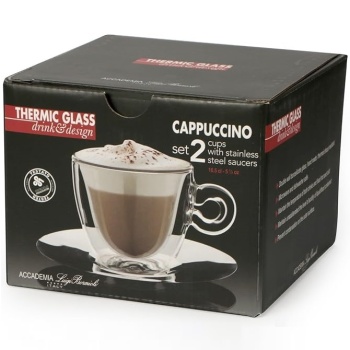 Набор чашек 300мл с блюдцами Thermic Glass, 2шт