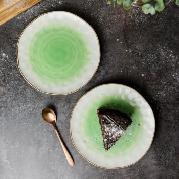 Тарелка круглая Ø19см THE SUN зеленый цвет