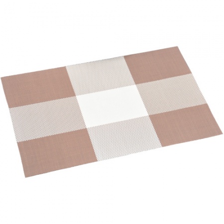 Салфетка под посуду 43х29х0.1см КОРИЧНЕВАЯ КЛЕТКА