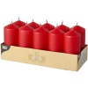 Свеча Ø4x(h)9см красная Pap Star, 10шт